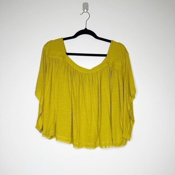 NWT Free People Golden Meadow Sunsetter Top Women's Gold Yellow Size L - Picture 3 of 8